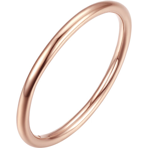 Saturday Fortune 18K gold ring for women, plain gold ring, birthday gift, glossy (single), size 15