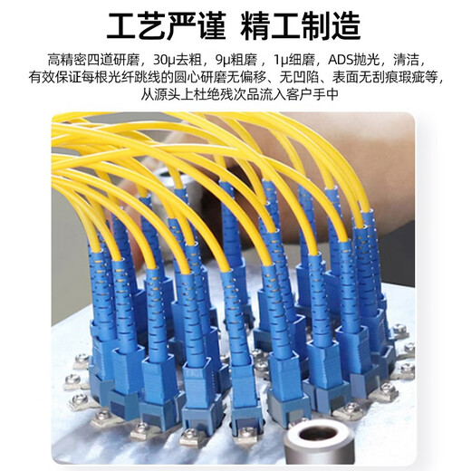 优普连 电信级光纤跳线单模单芯SC转SC/FC/LC/ST室内软光纤线 光纤延长线 方转圆光缆尾纤线 电信级单模单芯LC-SC 10米