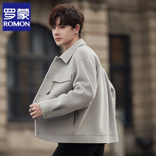 ROMON double-sided wool woolen men's jacket autumn and winter 2024 new high-end girl jacket men's short top brown S