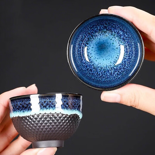 Langting Yafang high-end tea set set for home use ceramic tea bowl tea cup office reception Kung Fu tea set starry sky teapot 16 heads gift box 1 piece