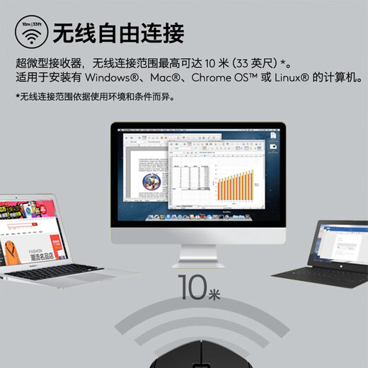 Logitech M330 wireless mouse office mouse right-hand mouse black