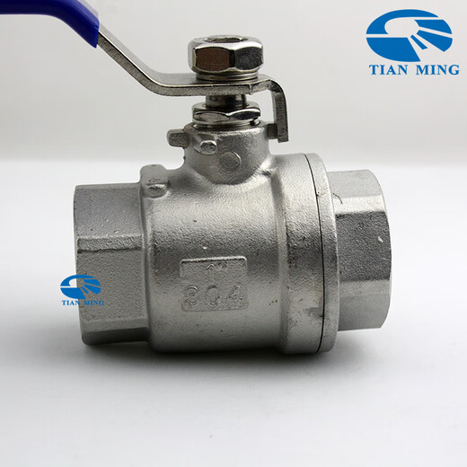 3042PC two-piece ball valve NPT thread internal thread straight thread G stainless steel two-piece Q11F soft seal 304 NPT3/8 DN10 L=51mm 1