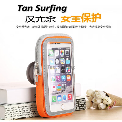 RUIPA running mobile phone bag, sports arm bag, wrist bag, fitness portable touch screen mobile phone bag for models below 6.5 inches 6. Gray