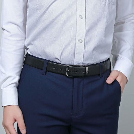 Goldlion Belt Men's Pin Buckle First Layer Cowhide Pants Belt Men's Gift Box Belt Birthday Gift for Dad