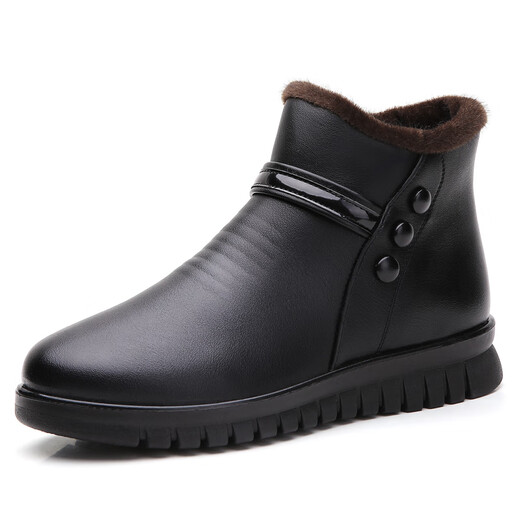 
Yuruo Qingsha 60-year-old 70-year-old shoes for women with velvet and cotton in winter, old grandma warm and insulated mother shoes worn by middle-aged and elderly people 9901 white inside 35