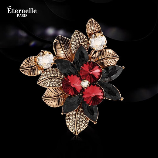 Eternelle French Eternal Austrian Crystal Brooch High-end Light Luxury Jewelry European and American Retro Corsage Simple Lapel Pin