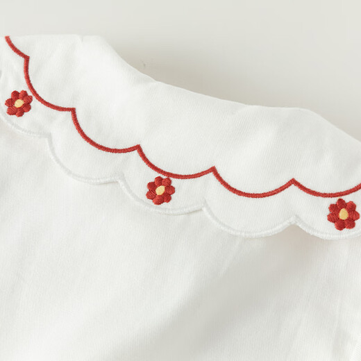 DAVE&BELLA children's long-sleeved shirt cotton girls' top spring new baby shirt children's clothing toddler bottoming shirt white ready in stock 100 cm (recommended height 90-100cm)