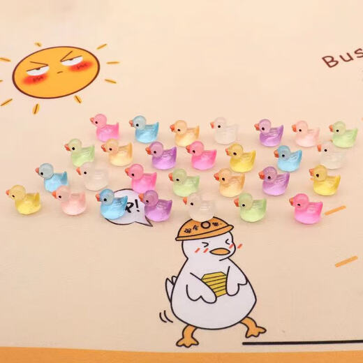 Lindo color mini adornos de pato amarillo gadgets luminoso creativo de kindergarten regalo de jardín de infantes pequeños adornos de pato luminoso al por mayor 12