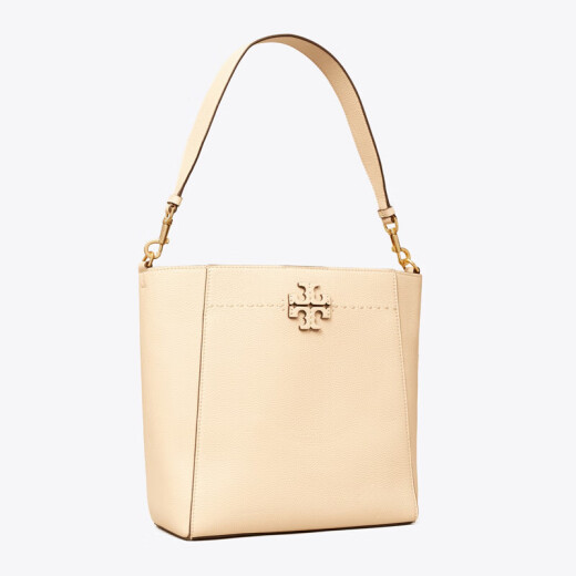 托里.伯奇（TORY BURCH）MCGRAW系列大号水桶包 汤丽柏琦女士手提包单肩包 时尚女包 奶酪白 73338 724