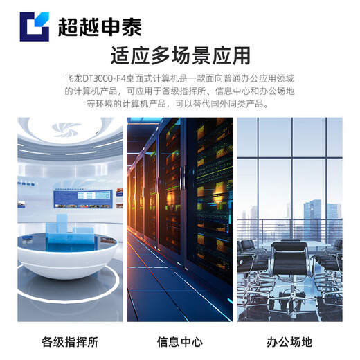 超越申泰飞龙DT3000-F4自主可控台式机电脑 腾锐D2000 8核/16GB/512G/2G独显/23.8