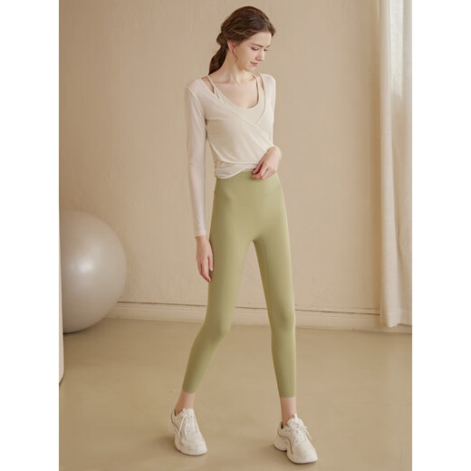 LULU CENTURY yoga clothes for women, sports tight long-sleeved running quick-drying breathable blouses for women, training Pilates fitness clothes tops for women, green blouse M