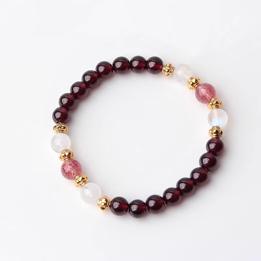 BOSFRU garnet crystal bracelet for women, strawberry crystal moonstone, gift for best friend or girlfriend, love token, jewelry gift, garnet bracelet, customized wristband, contact customer service