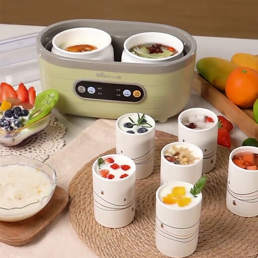 
Bear Yogurt Machine, fully automatic mini timed homemade natto rice wine machine, kimchi machine, 2+6 ceramic sub-cup microcomputer intelligent constant temperature small fermentation machine, upgraded 2+6 ceramic inner liner, SNJ-C10P2
