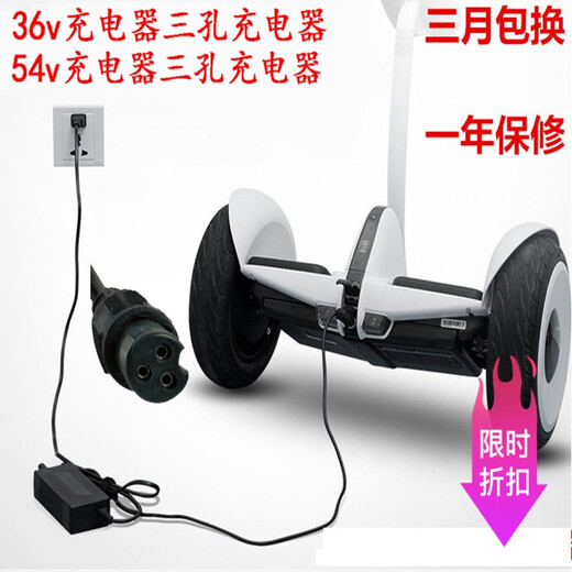 Mini No. 9 balance car 54v 36v charger electric balance car three-hole charger plug with line universal 42V charger