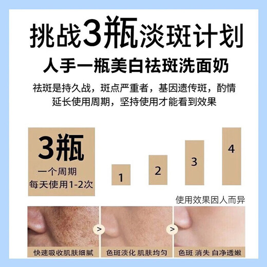 Tongrentang whitening and freckle removal facial cleanser to brighten skin tone, oil control, clean pores, hydrate and moisturize, unisex facial cleanser 300g