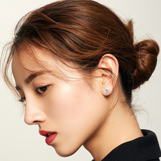 Luo Ximan earrings for women, diamond-encrusted high-end earrings, birthday gift for girlfriend and wife, certificate, luxury gift box + one-carat moissanite earrings