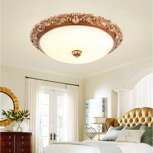 
CLCEY European Ceiling Light Modern Country Living Room Lighting Retro Bedroom Aisle Balcony Entrance American Ceiling Light 1048 Retro 30cm Three-color Lighting 24w