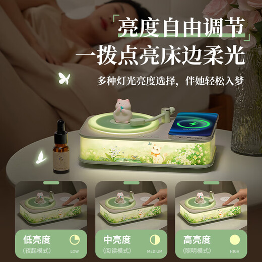 Wanhuo bestie birthday gift for girls, practical, niche, high-end aromatherapy audio, Bluetooth speaker, smart wireless charging atmosphere night light, Valentine's Day gift for girlfriend