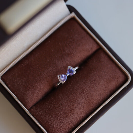 DL 1998 Fat Donglai's same tanzanite ring. Beautiful blue-purple natural gemstone s925 silver ring adjustable for women. Natural tanzanite ring with an adjustable opening.