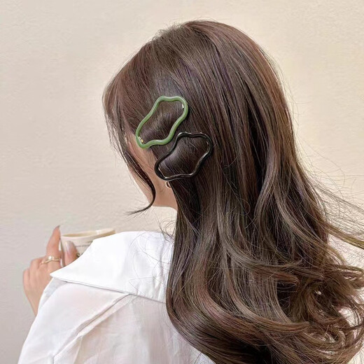 Jiuweiya hair clip women's back bangs forehead side clip hollow broken hair clip one-word clip broken hair bb clip headwear JYFJ092 mixed color 2 pack (no color specified)