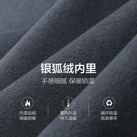 Shanshan (FIRS) Silver Fox Velvet Stand Collar Jacket Men's 2025 Autumn New Business Plus Velvet Warm and Windproof Commuting Cadre Jacket 305 Navy Blue L (175)