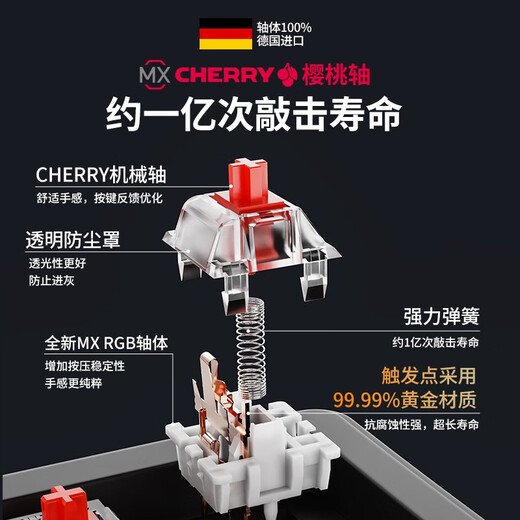 前行者Z108cherry樱桃轴机械键盘无线有线蓝牙三模高颜值客制化游戏电竞办公平板台式电脑手机通用 罗马87键-RGB【无线有线蓝牙三模版】 樱桃cherry MX RGB【茶轴-全键热插拔】