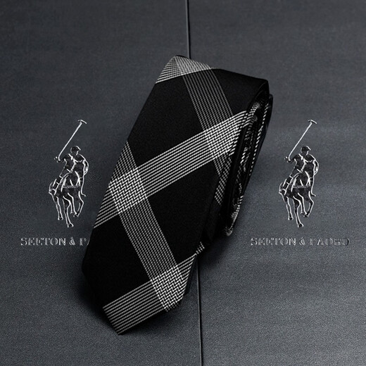 Seton Paul Kinne Herren formelle Kleidung Business Black Striped Silk Casual Hand-Punch-Anzug Shirt High-End-Brand-Geschenkbox Plaid Black-P722 Hand-Punch-Stil