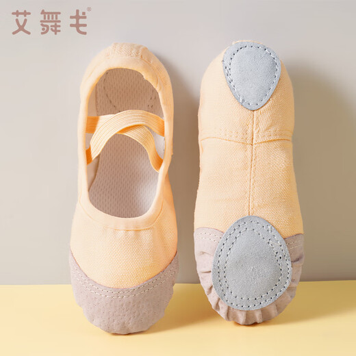 Ai Wu Ge lace-up dance shoes soft sole practice shoes children and girls dancing ballet shoes meat color 30
