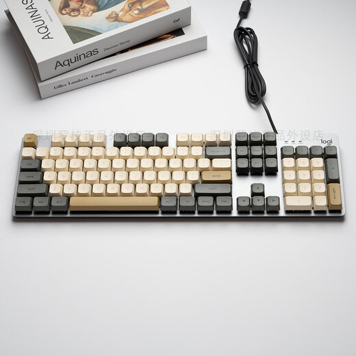 Logitech K845 mechanical keyboard 104 key wired backlight retro personalized keycap e-sports game office desktop k845-shimmer opaque red axis