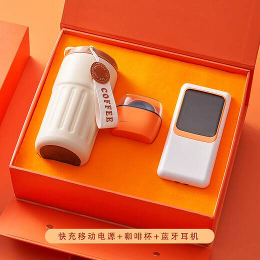 毕业礼品定制年会伴手礼商务公司送老师员工生日礼物奖品活动纪念 橙意满满-杯+蓝牙耳机+充电宝