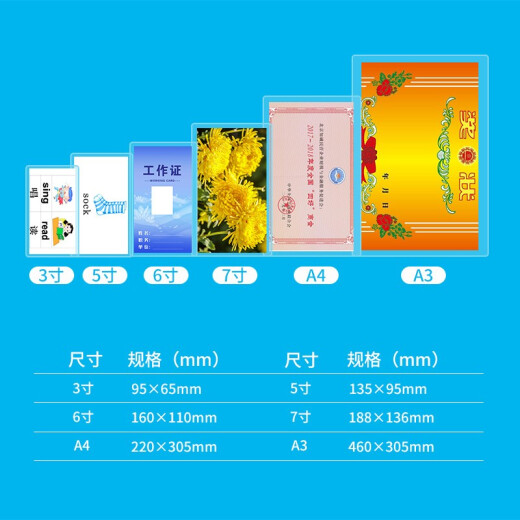 Chenguang (M/G) 6-inch/100 sheets 70mic transparent high-definition plastic sealing film 110*160mm document photo plastic film high-quality special card protection film laminator plastic sealing machine film ASC99394