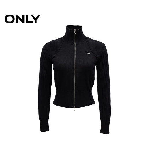 ONLY2025 new autumn style versatile warm small turtleneck slim short cardigan sweater for women|12513A004 H1Z Black XL