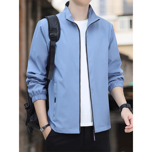 Jeansswest Spring y Autumn Jacket Hombres 2025 Nuevo primavera delgada de color sólido Collar de viento suelto ropa de ocio