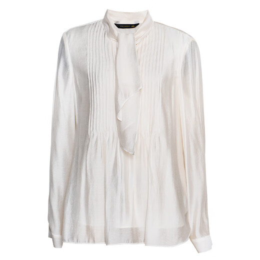 ROEYSHOUSE LOOK Stylish Led-Linged Wrinkled Shirt Autumn New Intellectual Professional Shirt Apricot Top 11166 Apricot S