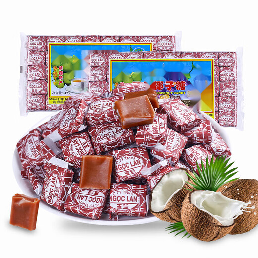 Rushg Coconut Zucker traditionelle altmodische extra starke Süßigkeiten -Süßigkeiten Süßigkeiten Pure nostalgische Snacks lässige köstliche Snacks 80 Pillen * 5 Beutel [Gesamt 1585g]
