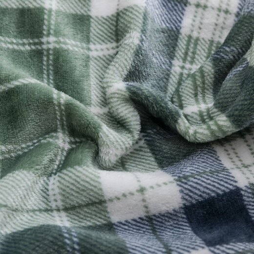 Antarctic shawl blanket, double-sided velvet, thickened lamb velvet, leg blanket, office nap blanket, sofa small quilt, air-conditioning quilt blanket, green grid multi-functional blanket, shawl/cover/spread/build 70*100cm