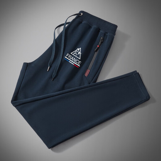 Le coq sportif French big cock sports casual pants spring, autumn and winter new fashion versatile drawstring leg waffle pants black straight red blue triangle white small label 2XL recommended 160-180Jin Jin equals 0.5 kg
