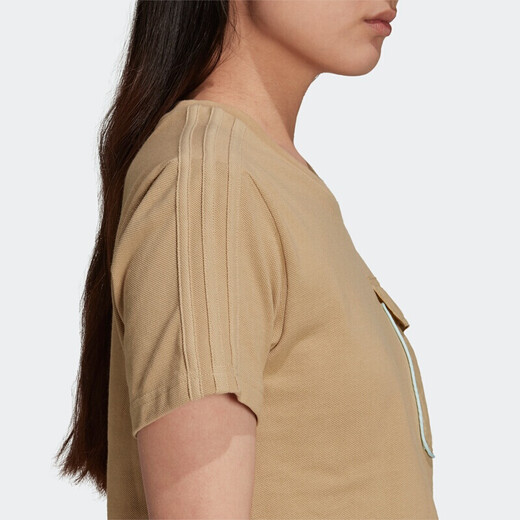 阿迪达斯 （adidas）三叶草短袖女装夏季秋健身训练运动衫跑步透气舒适休闲T恤 H15829 XS
