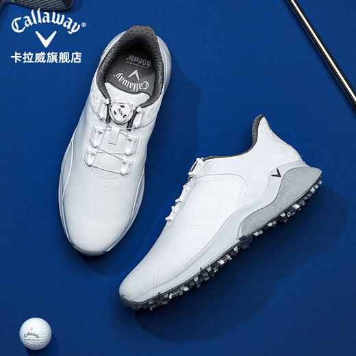 
Callaway Golf Shoes Men's Spiked Shoes BOA Knob Tour-grade Golf Men's Sports Shoes M598 White M598-20 41