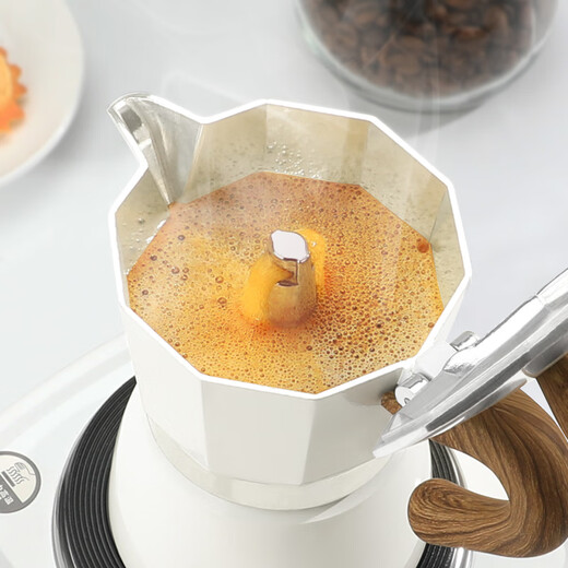 Mongdio Moka Pot Hand-brewed Coffee Pot Set Italian Coffee Maker White Moka Pot 2-piece Set 150ml