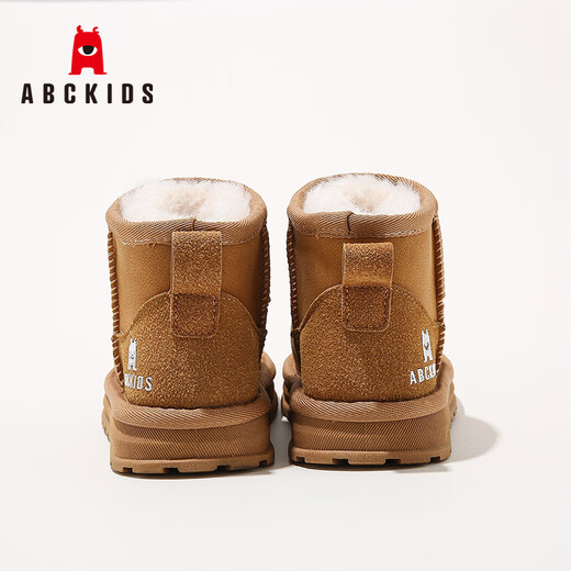 
[90% new] ABC KIDS children's shoes for boys and girls snow boots 2024 winter children's cotton shoes plus velvet thickened girls cotton boots 3879PY khaki 37