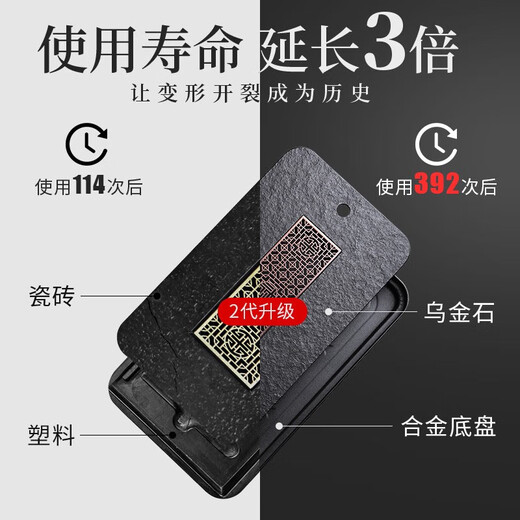 Shangyanfang natural black gold stone tea tray with drainage and water storage small household kung fu tea set simple tea tray dry brewing tea table