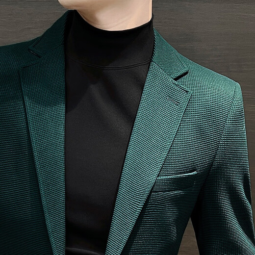 Soul Suit Men's Spring and Autumn Korean Slim Suit Jacket Men's Casual Business Formal Top Trendy Coffee XL - Size is one size smaller [110-120Jin[Jin equals 0.5 kg]]