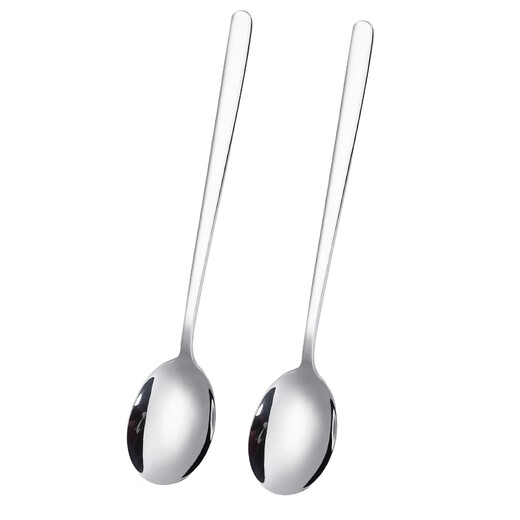 Shihua 304 stainless steel soup spoon 2-pack thickened spoon extended table spoon rice spoon round spoon spoon tableware