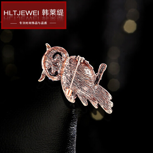 Hanlaiti (Hanlaiti) Diamond-in-Laid Blue Owl Brosche Pin Frauenkleidung Pin Accessoires Retro Owl Brosche YNCP896 Blau