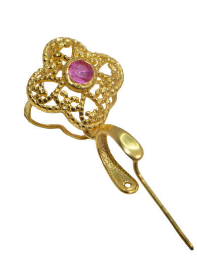 Caizhi 18k gold Pixiu jade through hole pendant buckle necklace straight hole oblique hole au750 melon seed buckle accessories diy follow + collect for free installation