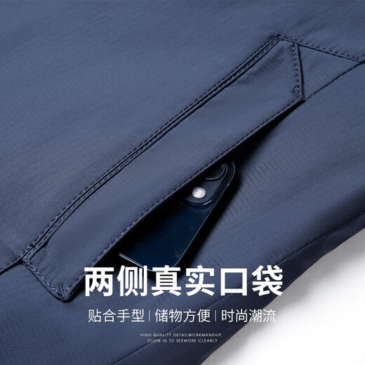 SHANSHAN Shanshan Cotton Clothing Men's Autumn and Winter New Single-breasted Lapel Men's Jacket Thickened Warm and Cold-Resistant Men's Top Commuting Navy Blue L/175