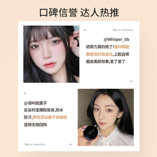 ZFC traceless foundation cream waterproof concealer covering freckles, acne marks, wet powder, makeup foundation, goddess's day gift A03 (yellow and natural color)