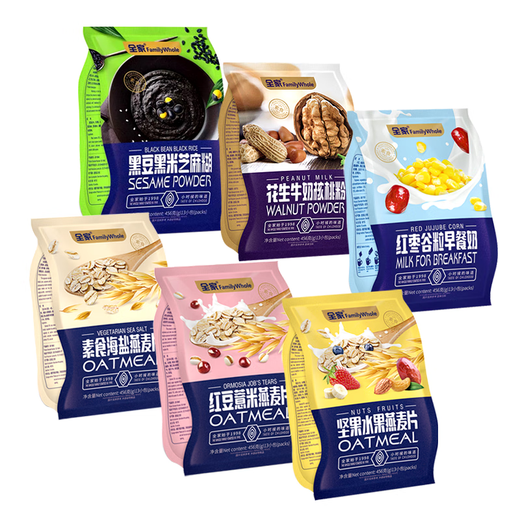 全家营养谷物燕麦片袋装早餐奶核桃粉芝麻糊代早餐速食冲调饮品麦片 坚果水果燕麦片838g