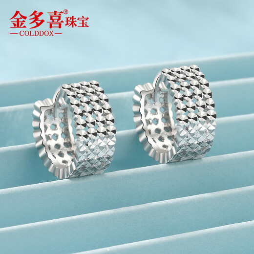 Jin Duoxi's new PT950 platinum shiny laser embroidered earrings, women's earrings and ear buckles, fashionable platinum earrings for lovers, platinum embroidered earrings, about 3.9-4.1 grams